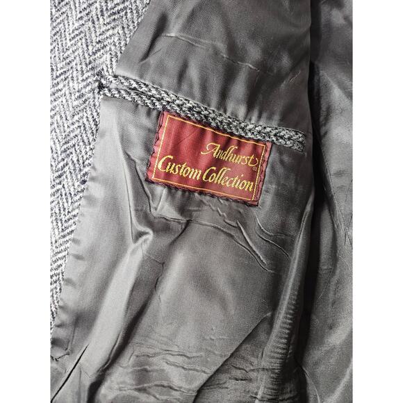 Harris Tweed 44 Andhurst Blazer Jacket Gray Herringbone Academia Career British - Picture 2 of 4